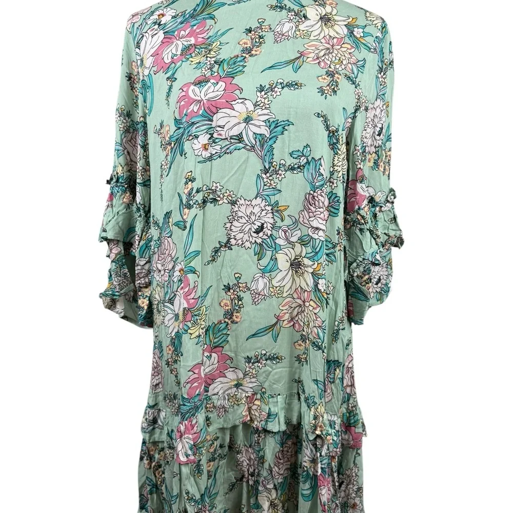 NWT Petal & Pup Mint colored print Dress with ruffle accents size 6